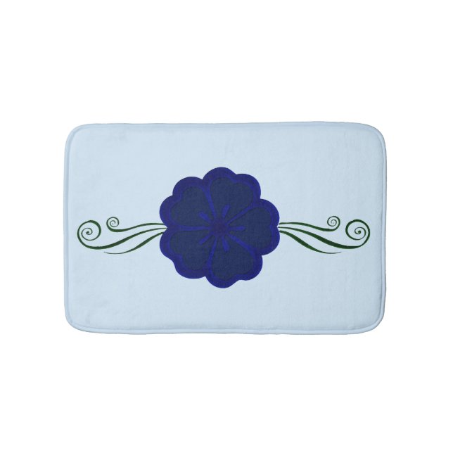 Blå Anemone Flower Bath Mat Badrumsmatta (Framsidan)