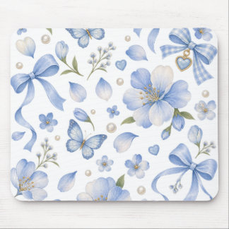 Blå Äng Bågar & Blommor Musmatta