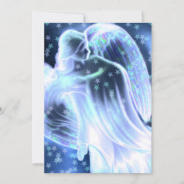 Blå ängel med stjärnor inbjudningar