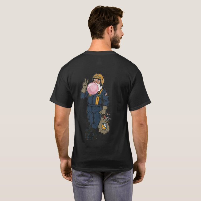 Blå Ängel Tomte T Shirt (Hel baksida)