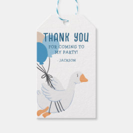 Blå Anka Dumma Gås 1-årsdag Presentetikett