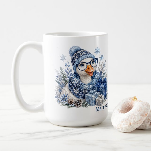 Blå Anka Vinter Hanukkah Julpresent  Kaffemugg (Med munk)
