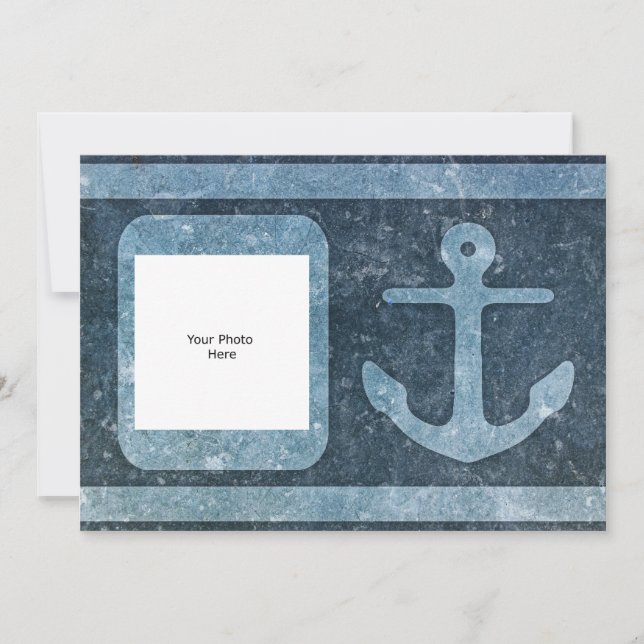 Blå Ankare Lägg till text/foto Inbjudningar (Framsida)