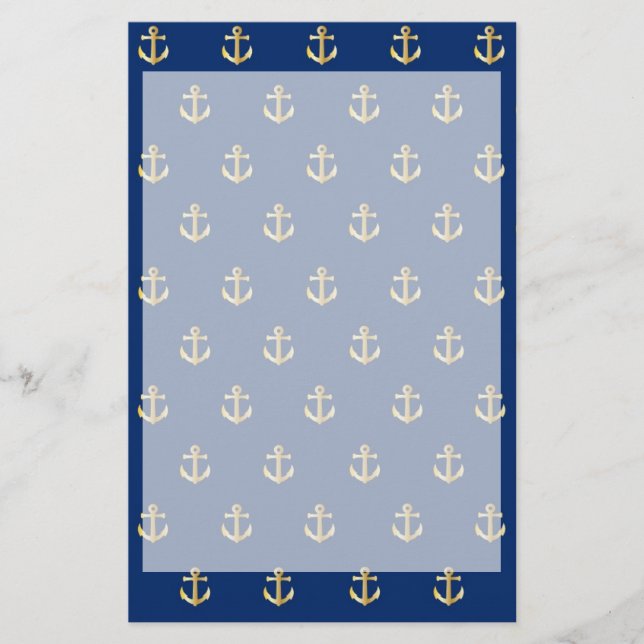 Blå ankett mönster brevpapper (Framsida)