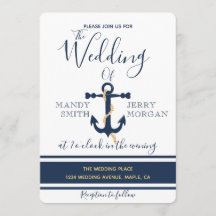 Blå ankett- nautisk bröllopsinbjudning