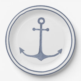 Blå ankor Party Plate