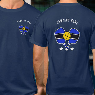 Blå Anpassade för Pickleball-design T Shirt