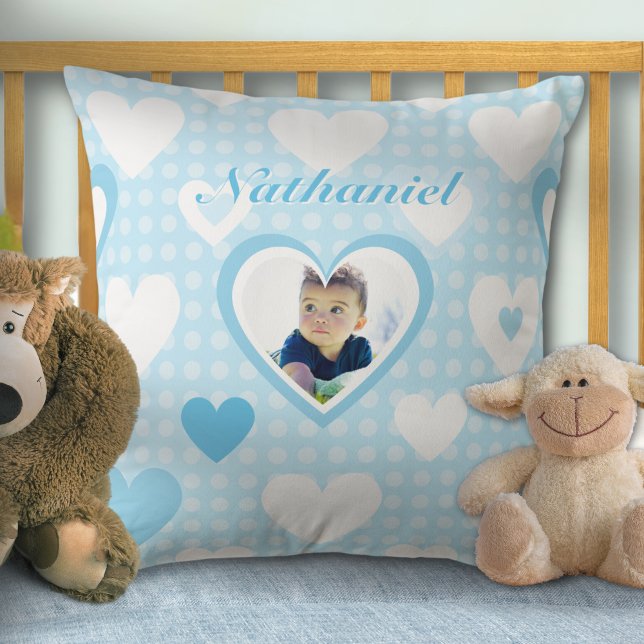 Blå Anpassningsbar Baby fotodecor Kudde (Skapare uppladdad)