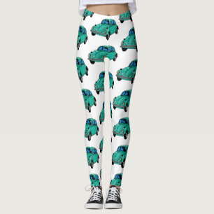 Blå Anpassningsbar för hippiekar Leggings