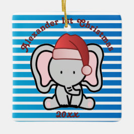 Blå Anpassningsbarna Pojke Namn Första jul 2022 Julgransprydnad Keramik