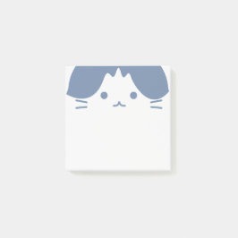 Blå ansikte katt post-it block