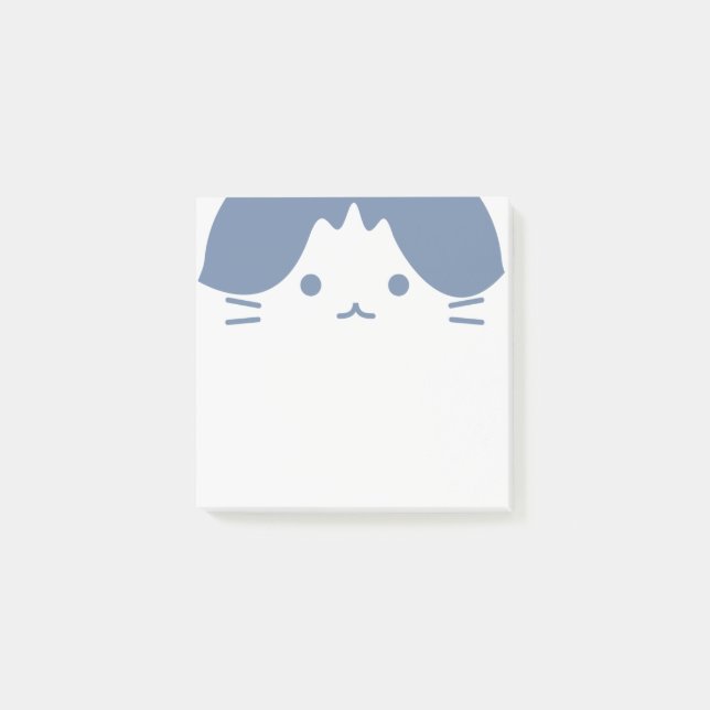 Blå ansikte katt post-it block (Framsida)