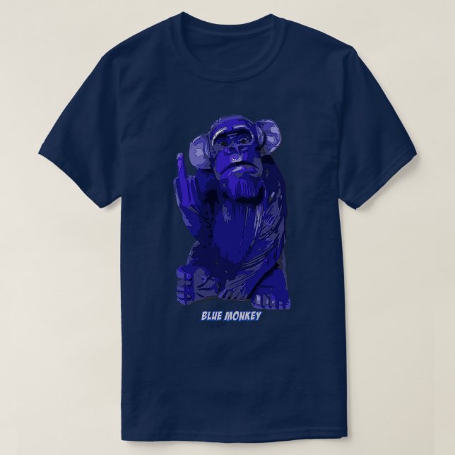 Blå apa t shirt (Design framsida)