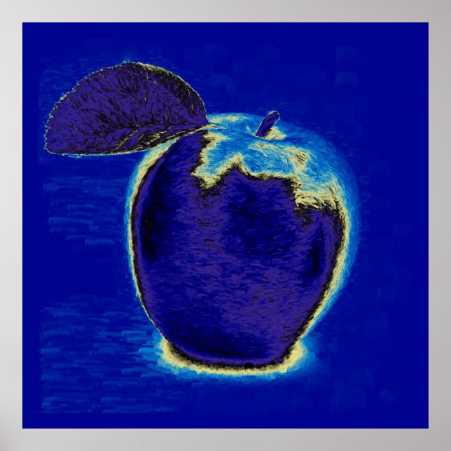 Blå äpple poster (Framsidan)
