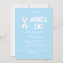 Blå Après Ski Sällskapsfest Inbjudan