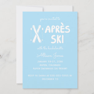 Blå Après Ski Sällskapsfest Inbjudan
