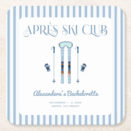 Blå Après Ski Sjungmöfest Underlägg Papper Kvadrat