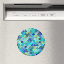Blå Aqua Marockansk mosaik Magnet