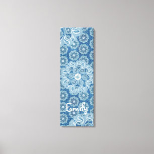 Blå arbetsytlinda och denim-triptych (3 Biet) Canvastryck