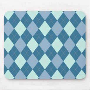 Blå Argyle Vintage Mönster Musmatta