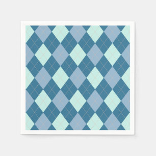 Blå Argyle Vintage Mönster Pappersservett