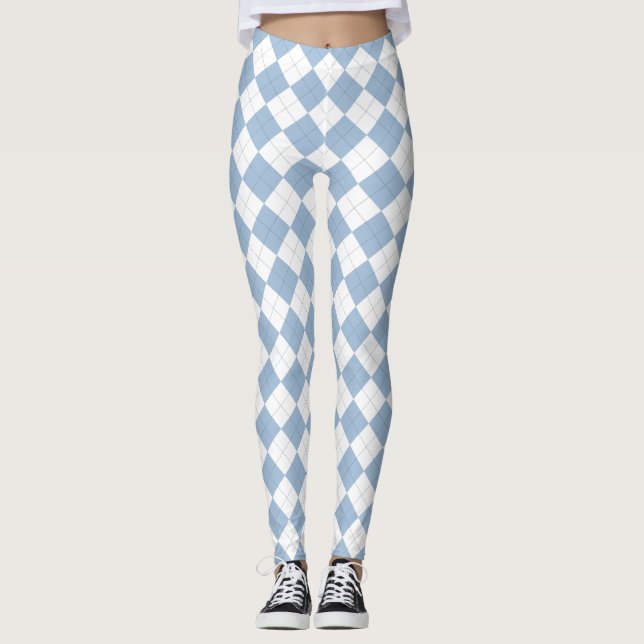 Blå argyllenben leggings (Framsida)