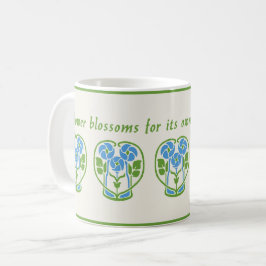 Blå Art nouveau-blommor, kaffe Mugg