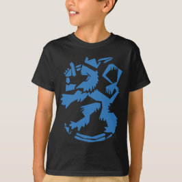 Blå Arty Lejon Barn Mörk T-Shirt