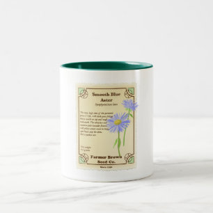 Blå Aster Seed Packet Två-Tonad Mugg