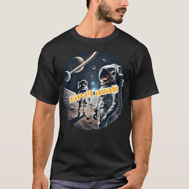 Blå astronaut i rymdens livslängd t shirt (Framsida)
