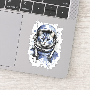 Blå astronaut katt stänk design klistermärken