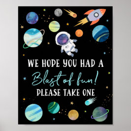 Blå astronaut Rymdblast av Roligtens födelsedag Poster