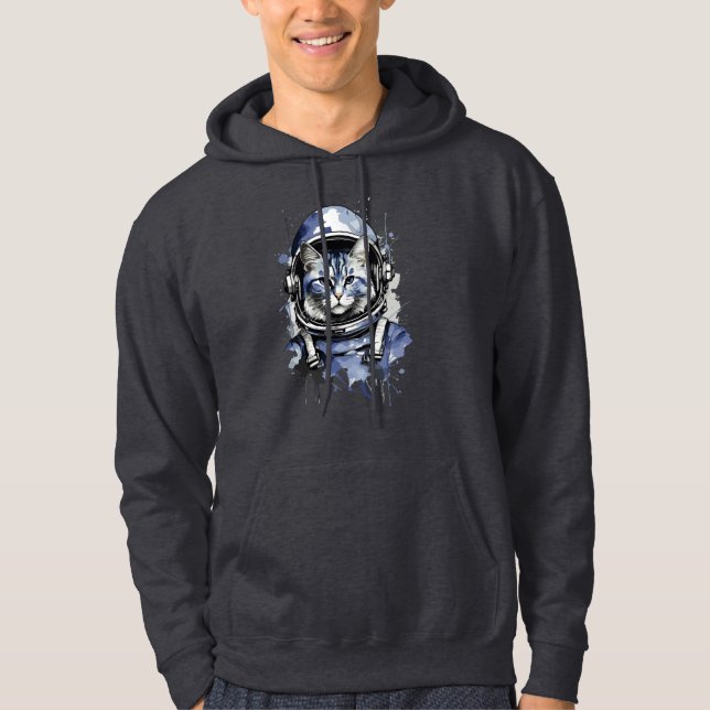 Blå astronaut, Stänk design Hoodie (Framsida)