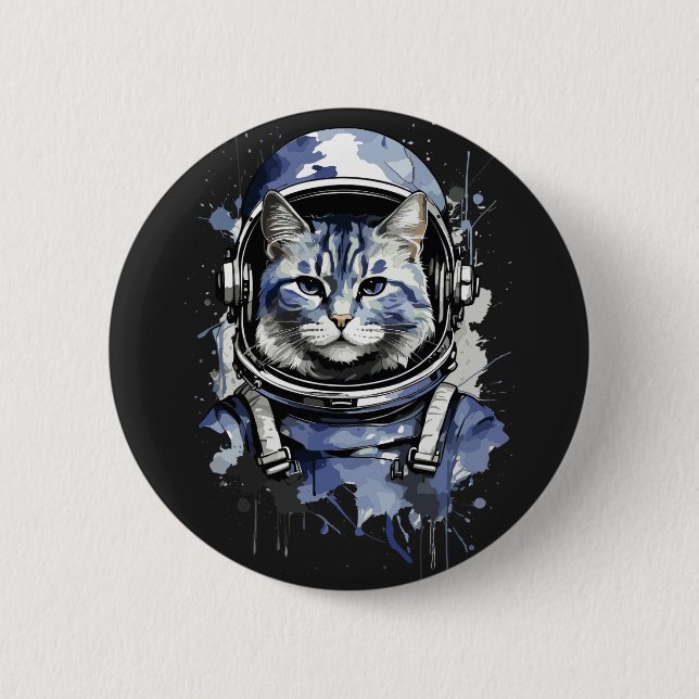 Blå astronaut, Stänk design Knapp (Framsida)