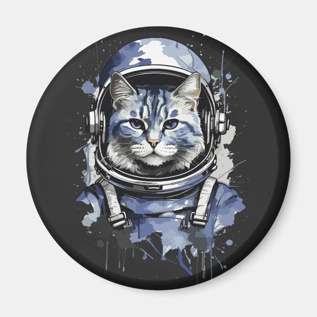 Blå astronaut, Stänk design Magnet (Framsidan)