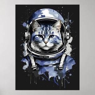 Blå astronaut, Stänk design Poster