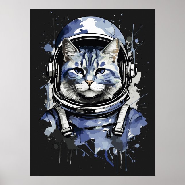Blå astronaut, Stänk design Poster (Framsidan)