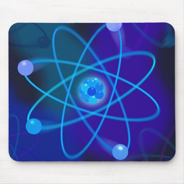 Blå atomstruktur vetenskap musmatta (Framsidan)