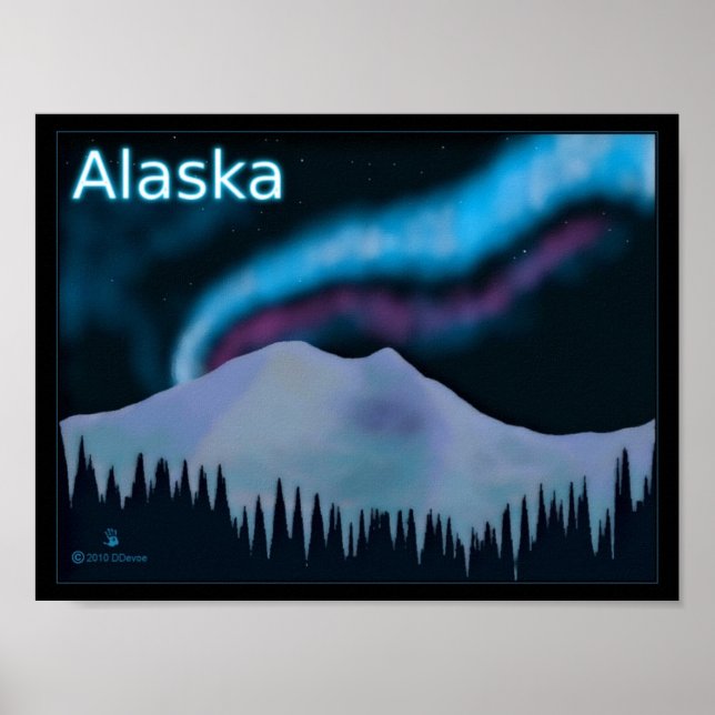 Blå Aurora Poster (Framsidan)