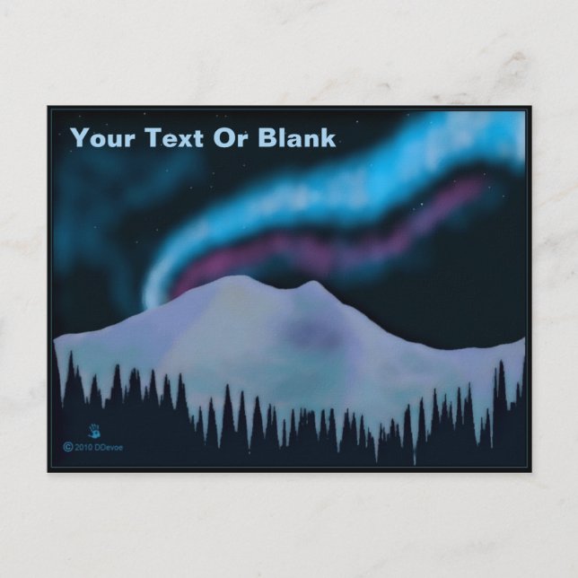 Blå Aurora Vykort (Framsida)