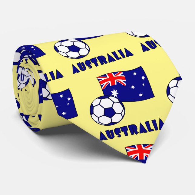 Blå australiensisk fotboll Australiens flagga gul  Slips (Rullad)