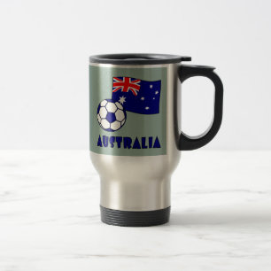 Blå australiensisk fotboll Flagga Grön bakgrund Resemugg