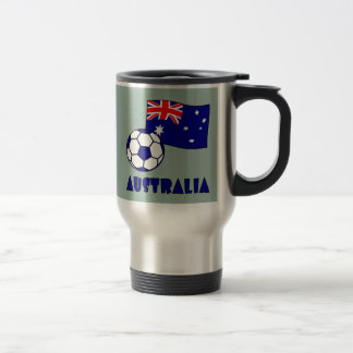 Blå australiensisk fotboll Flagga Grön bakgrund Resemugg