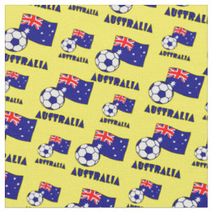 Blå australiensisk fotboll Flagga Gul Bakgrund Tyg