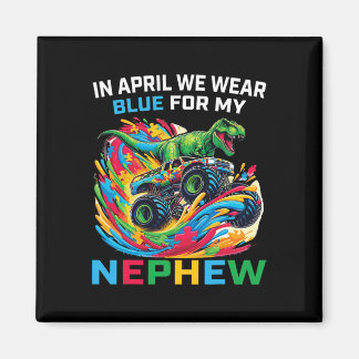 Blå Autism Medvetenhet Nevö T Rex Monster Truck D Magnet