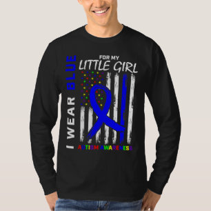 Blå autismmedvetenhet för dotter Little Girl Mamma T Shirt