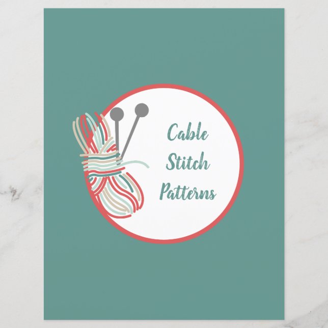 Blå avdelare för stickmönster i pärm - index (Framsida)