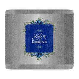 Blå Azure Blomning: Metallisk Silver Blommig