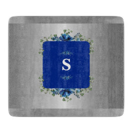 Blå Azure Blomning: Metallisk Silver Blommig