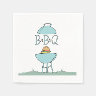 Blå Baby BBQ servetter